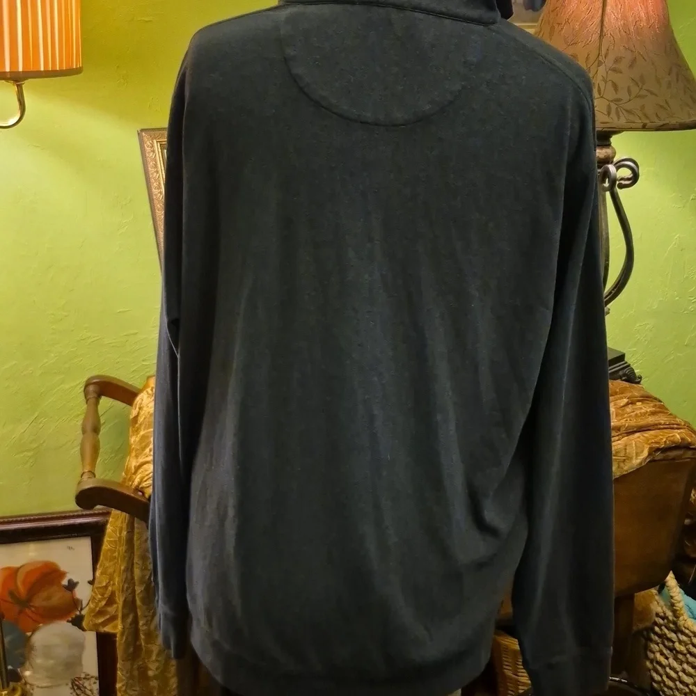 Peter Millar Xl Charcoal Gray With 1/4 Zip Mock Turtleneck.100% Cotton.($1538A)